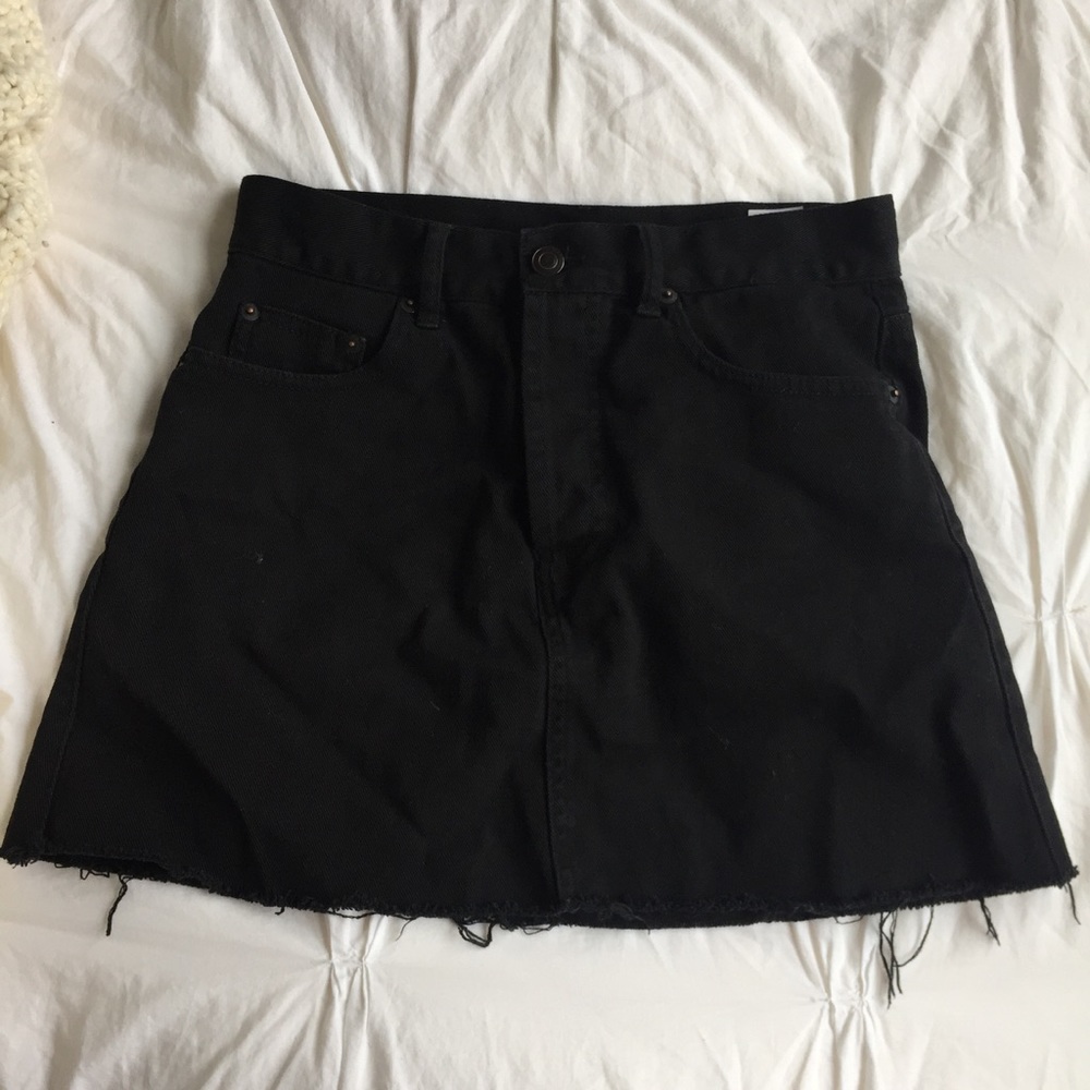 Black Denim Skirt